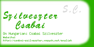 szilveszter csabai business card